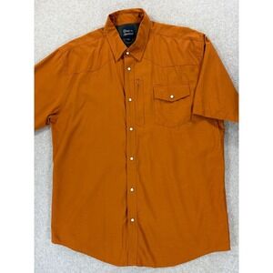 Texas Standard WESTERN Pearl Snap Short Sleeve Field Shirt (Men's 2XL) Orange